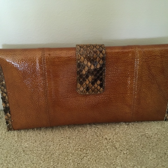 Carlos Falchi Leather and Python Exotic Clutch NWT - Picture 4 of 10